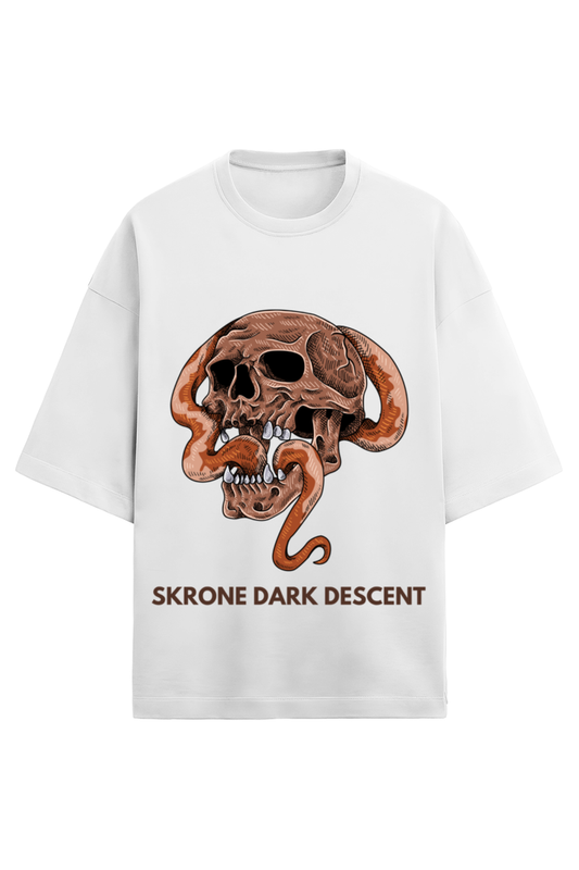 Skrone Signature Dark Descent skull Tee (Oversized Fit)