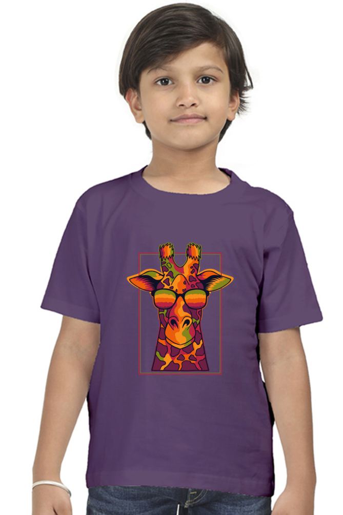 Boys Giraffe printed Classic Tshirt