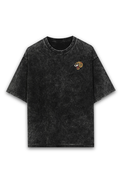 Skrone Acid Wash Tiger Spirit Tee (Oversized Fit)