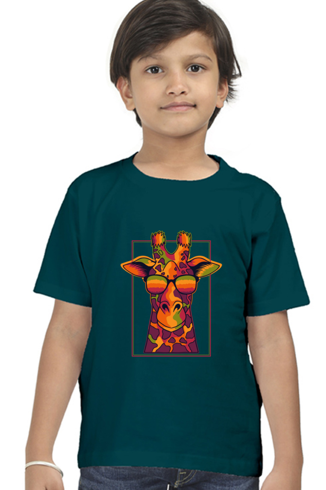 Boys Giraffe printed Classic Tshirt