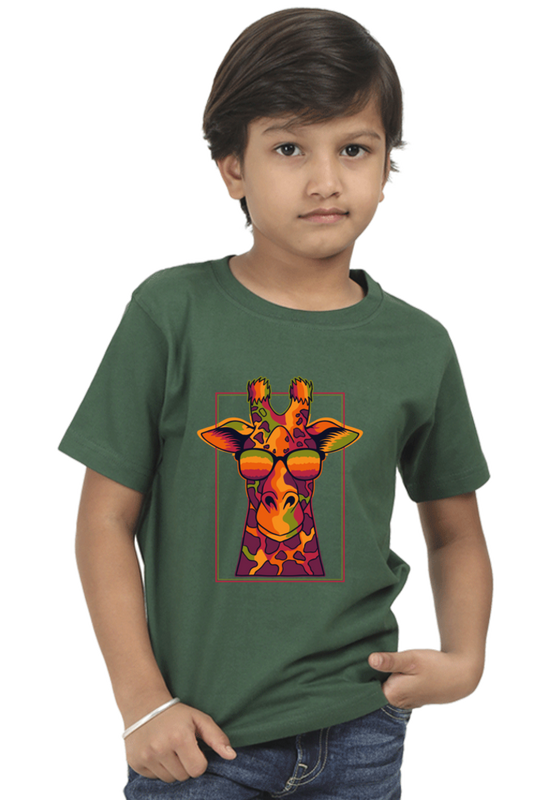 Boys Giraffe printed Classic Tshirt