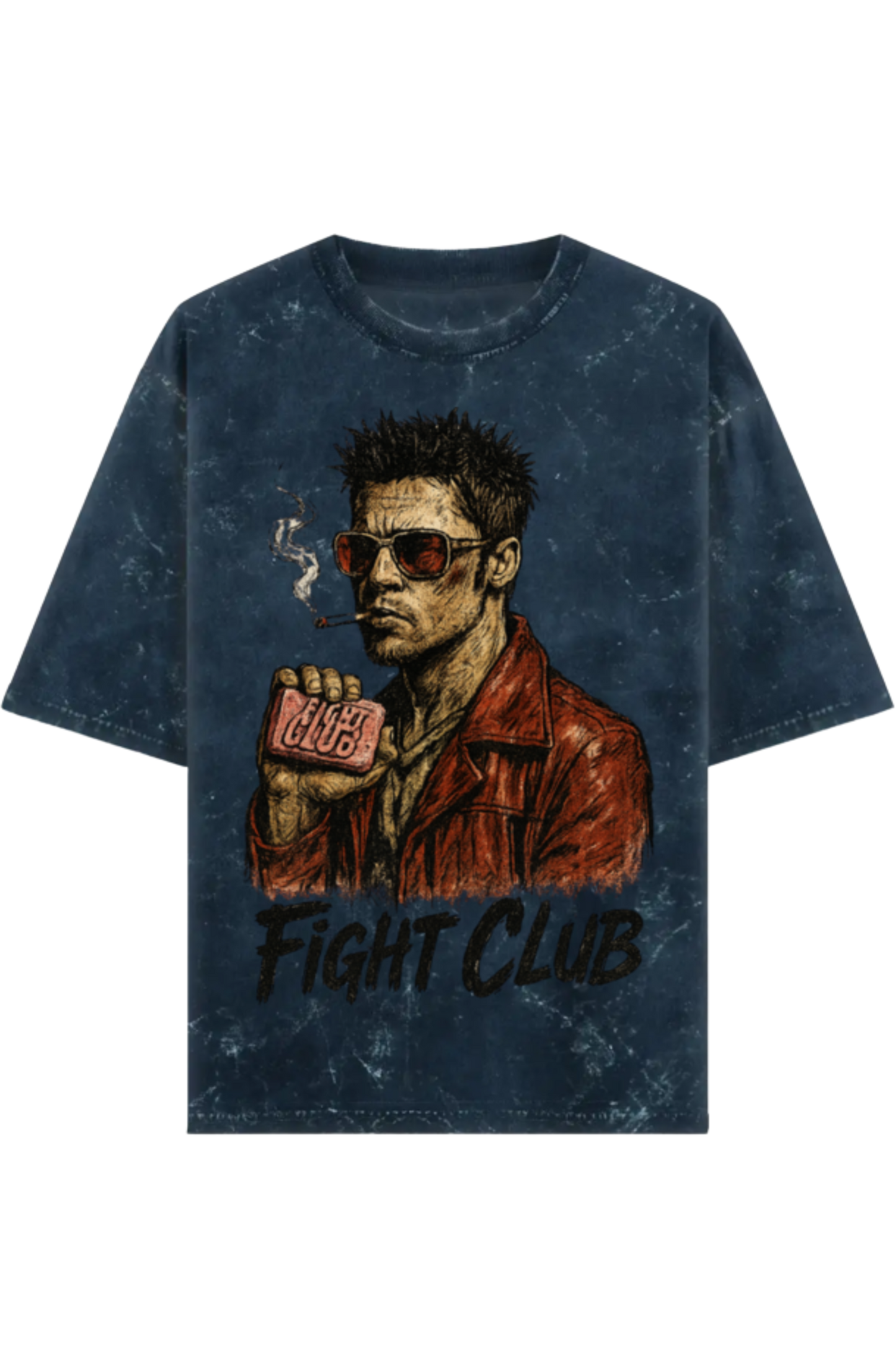 Skrone Acid Wash Fight Club Tee (Oversized Fit)