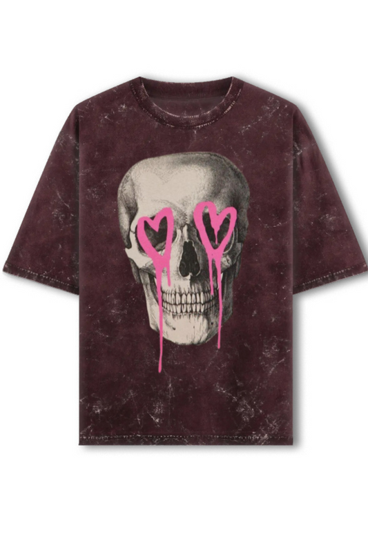 Skrone Acid Wash Dead Serious-Love Edition Tee (Oversized Fit)